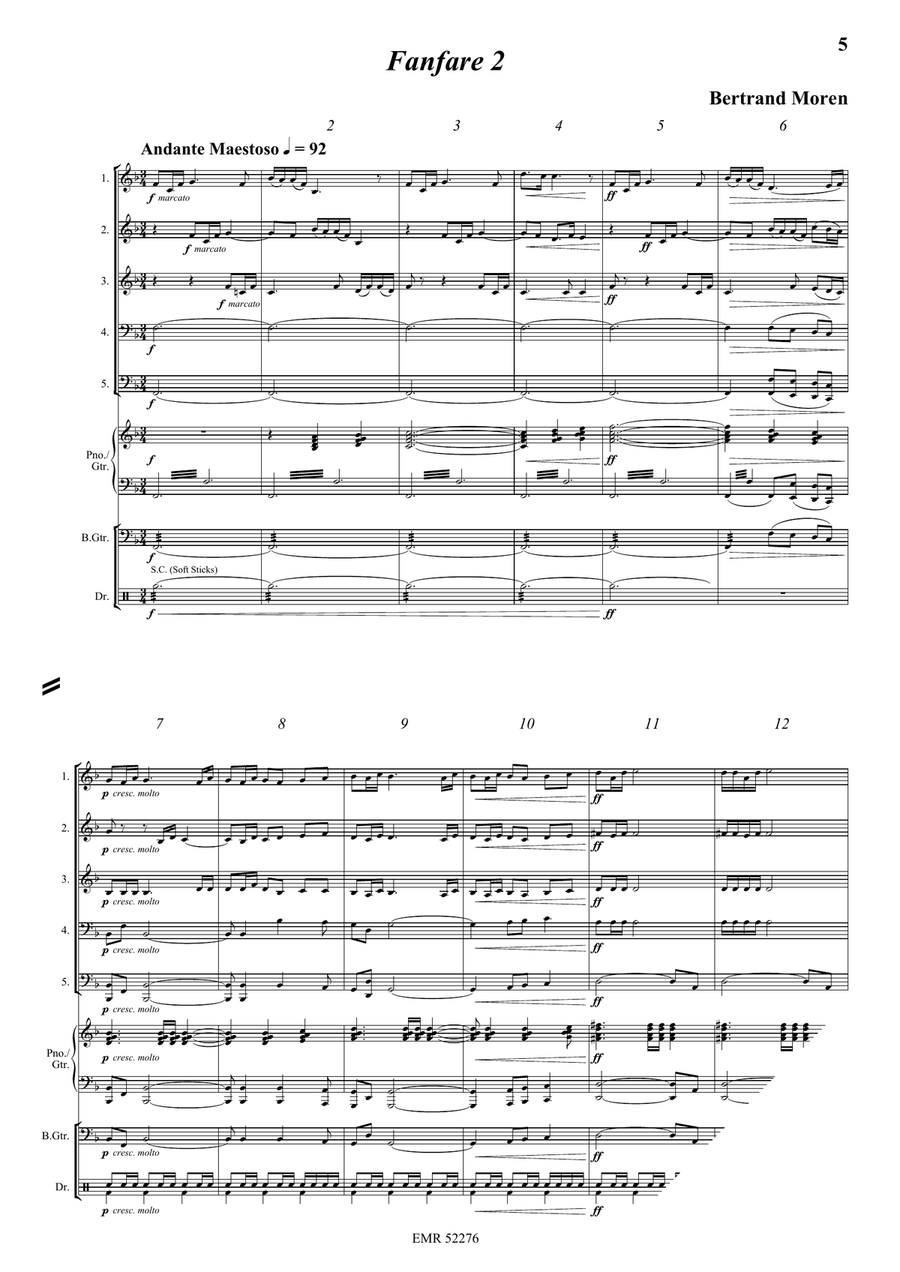 5 Fanfares 5 Fanfares Brass Quintet scores gallery preview page 5