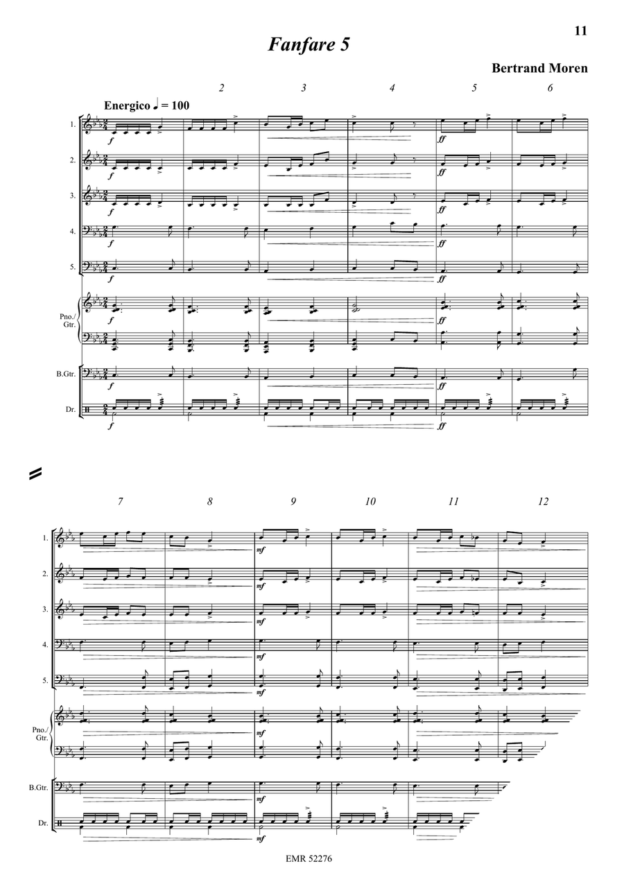 5 Fanfares 5 Fanfares Brass Quintet scores gallery preview page 8