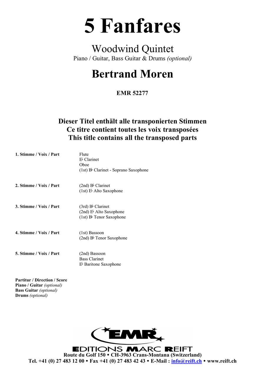 5 Fanfares 5 Fanfares Woodwind Quintet scores gallery preview page 2
