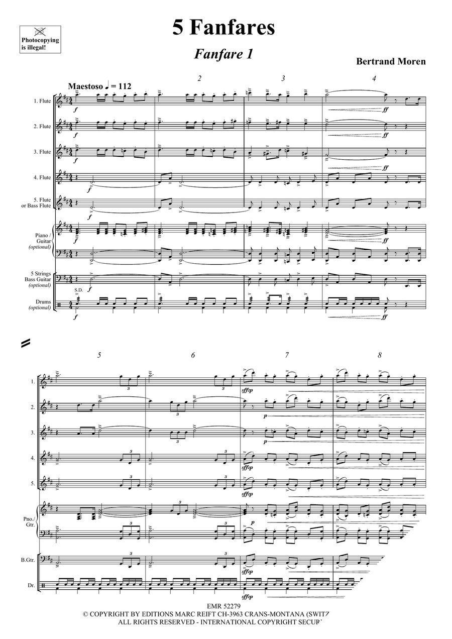 5 Fanfares 5 Fanfares Flute scores gallery preview page 4