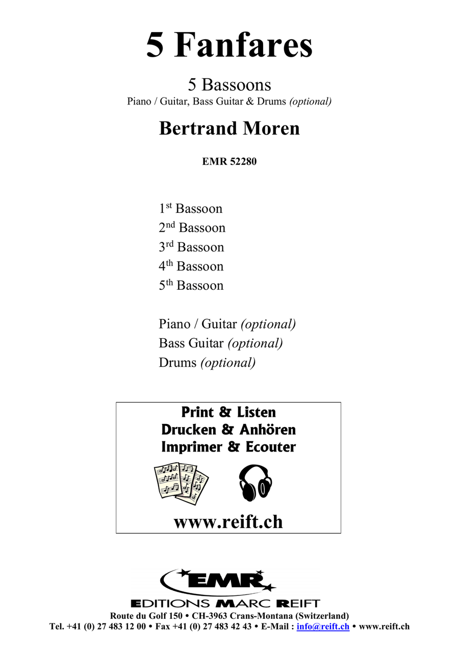 5 Fanfares 5 Fanfares Bassoon scores gallery preview page 2