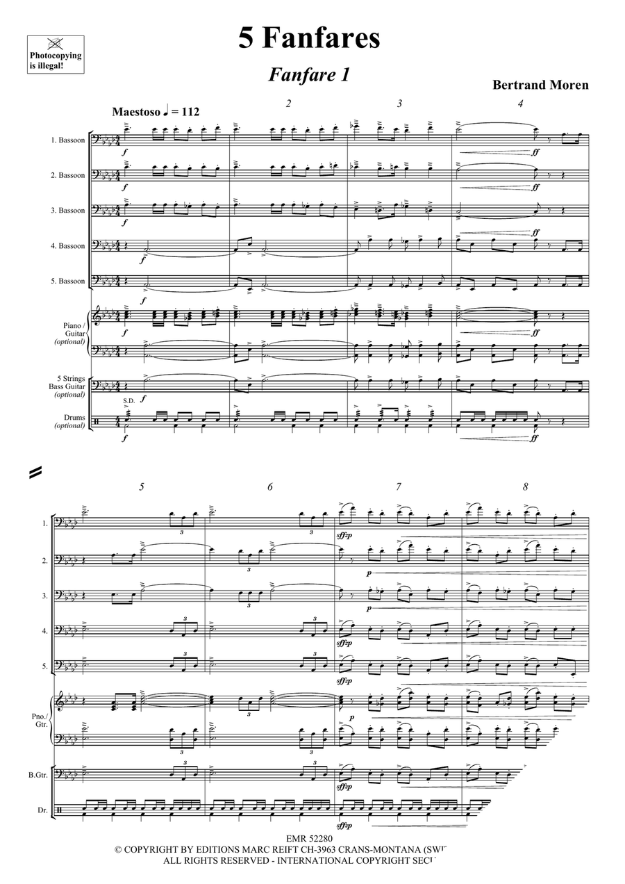 5 Fanfares 5 Fanfares Bassoon scores gallery preview page 4