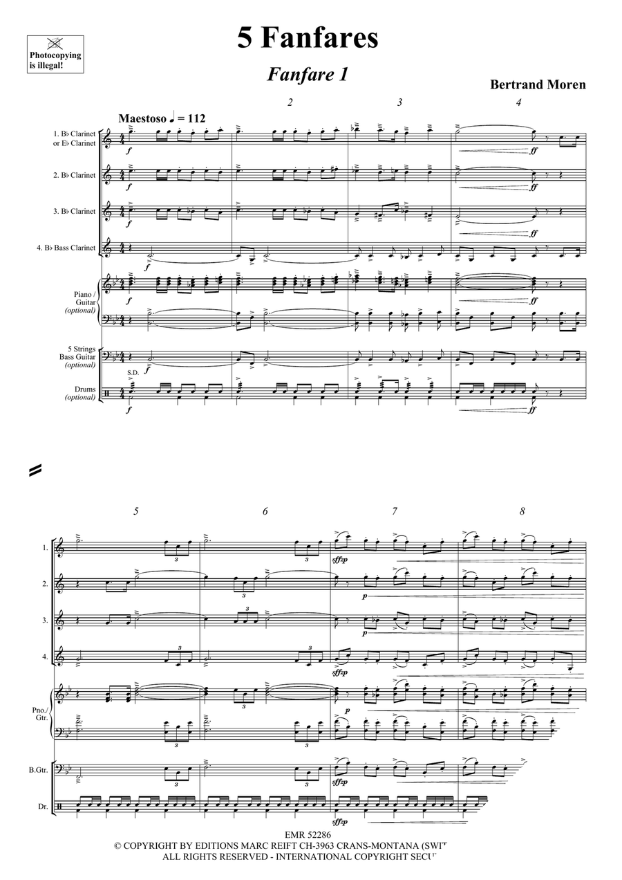 5 Fanfares 5 Fanfares Clarinet Quartet scores gallery preview page 4