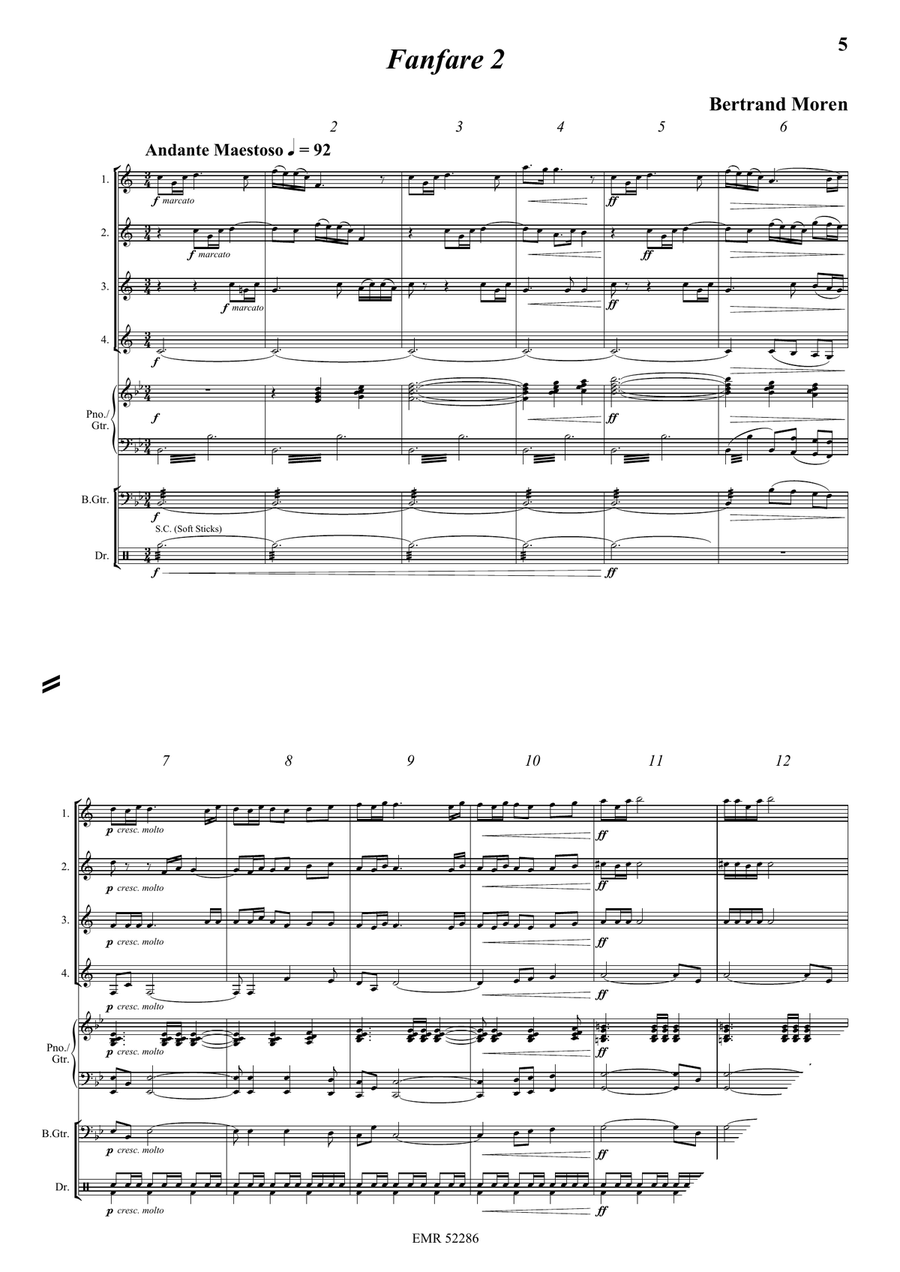 5 Fanfares 5 Fanfares Clarinet Quartet scores gallery preview page 5