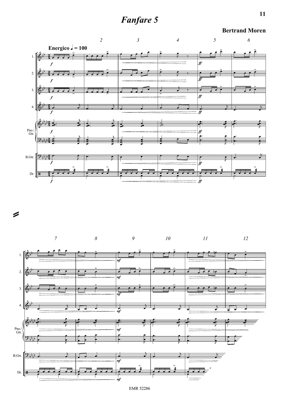 5 Fanfares 5 Fanfares Clarinet Quartet scores gallery preview page 8