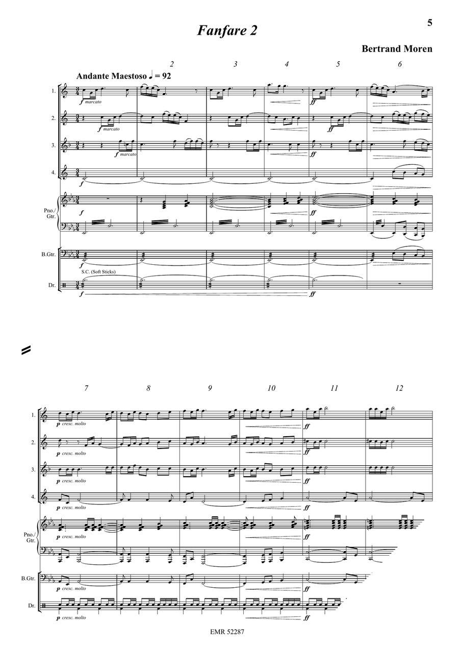5 Fanfares 5 Fanfares Saxophone Quartet scores gallery preview page 5