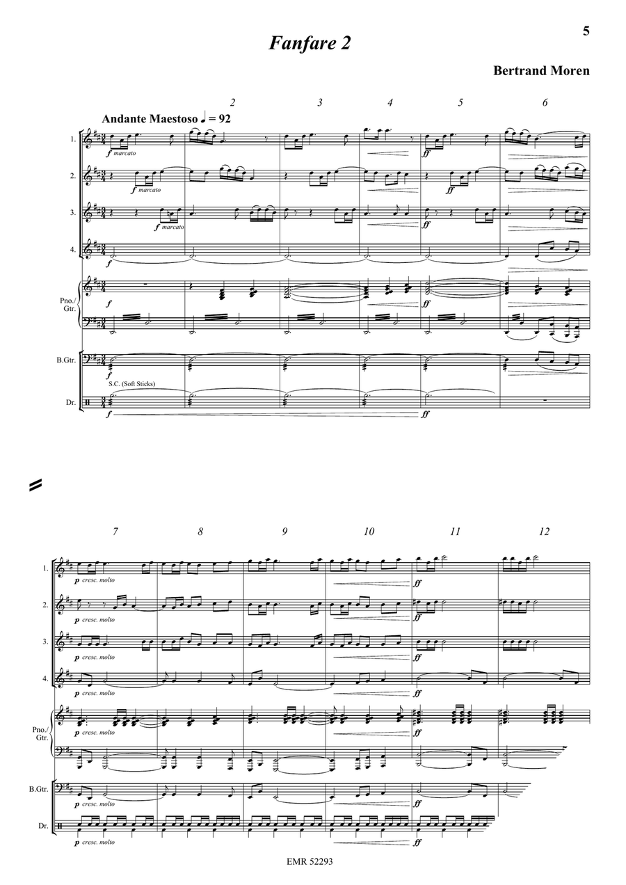 5 Fanfares Flute Quartet scores gallery preview page 5