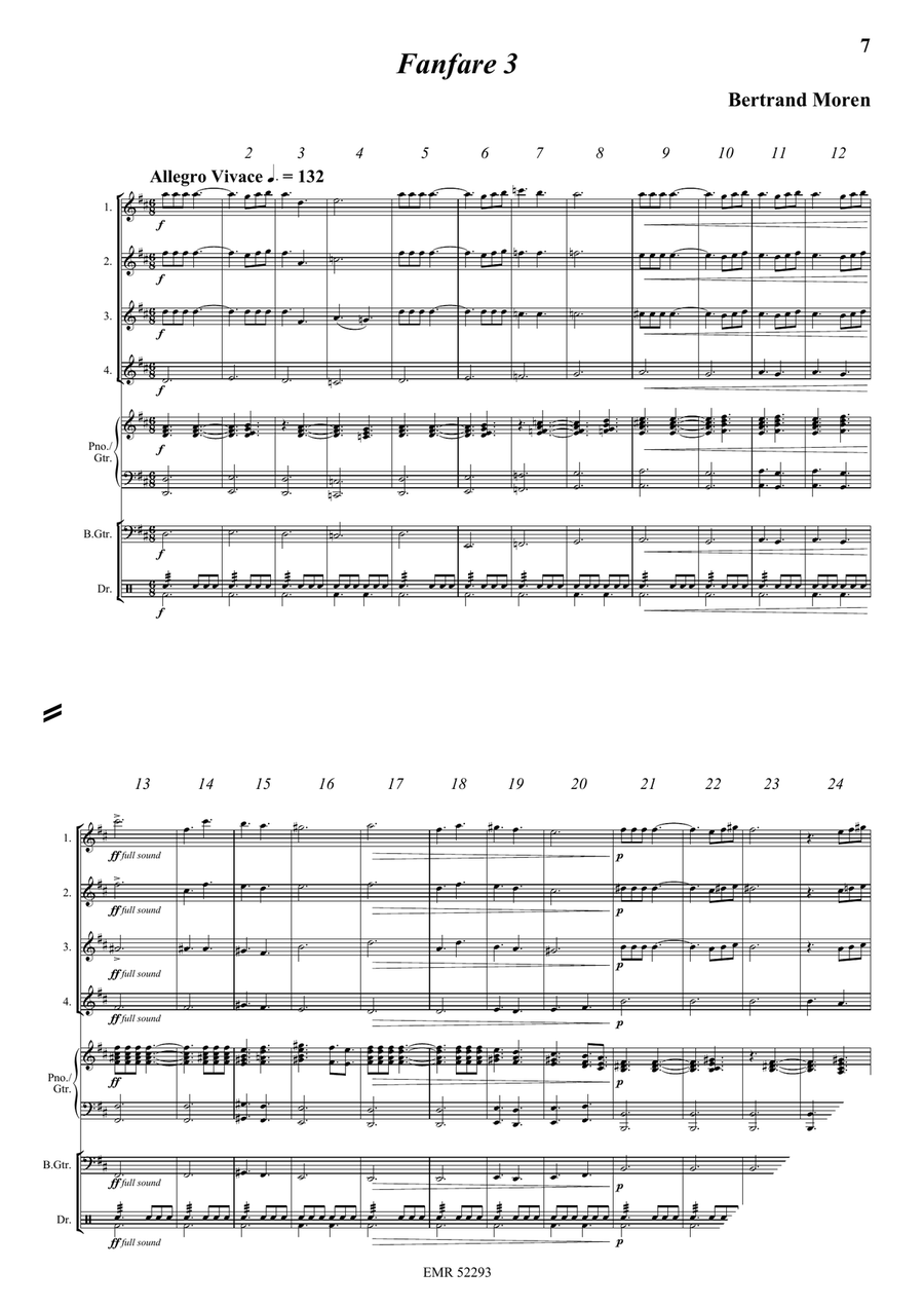 5 Fanfares Flute Quartet scores gallery preview page 6