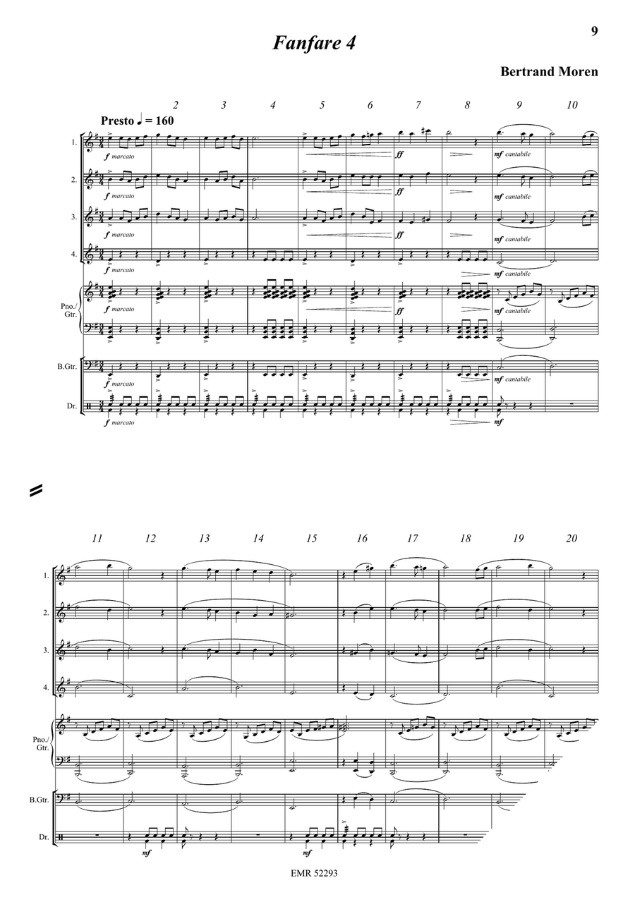 5 Fanfares Flute Quartet scores gallery preview page 7