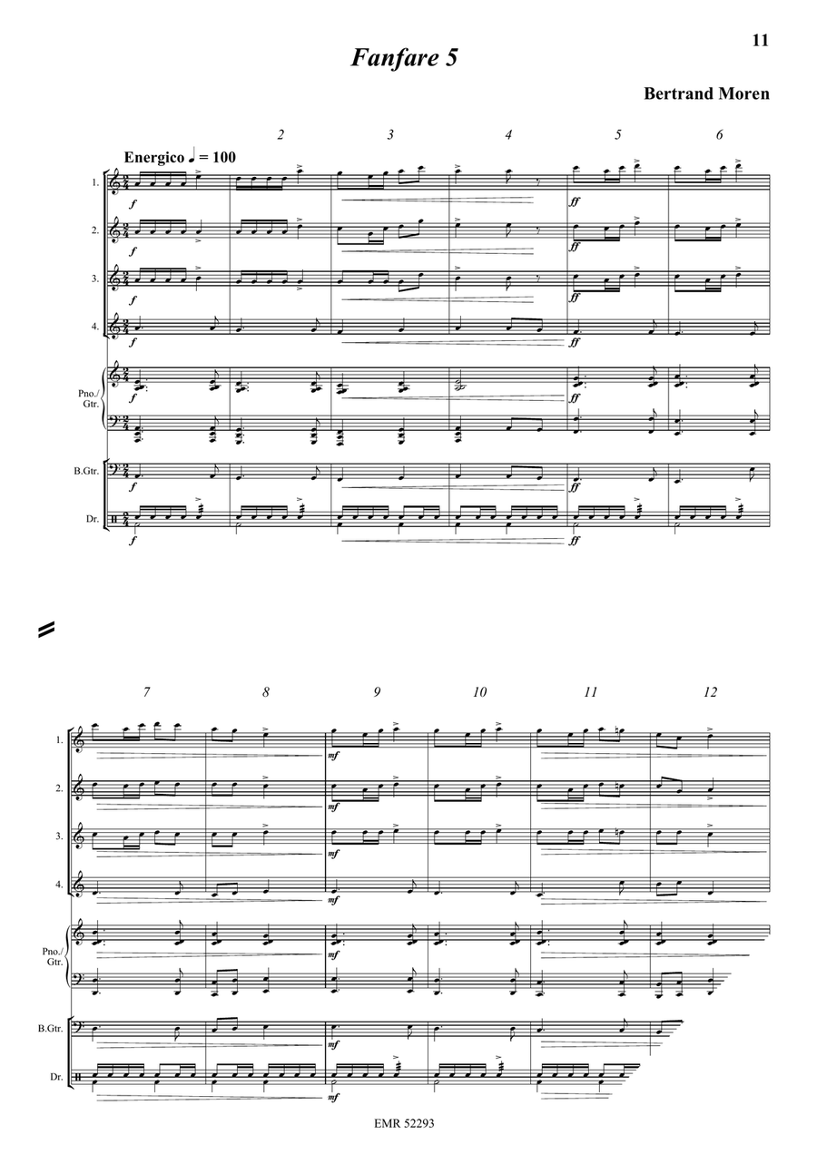 5 Fanfares Flute Quartet scores gallery preview page 8