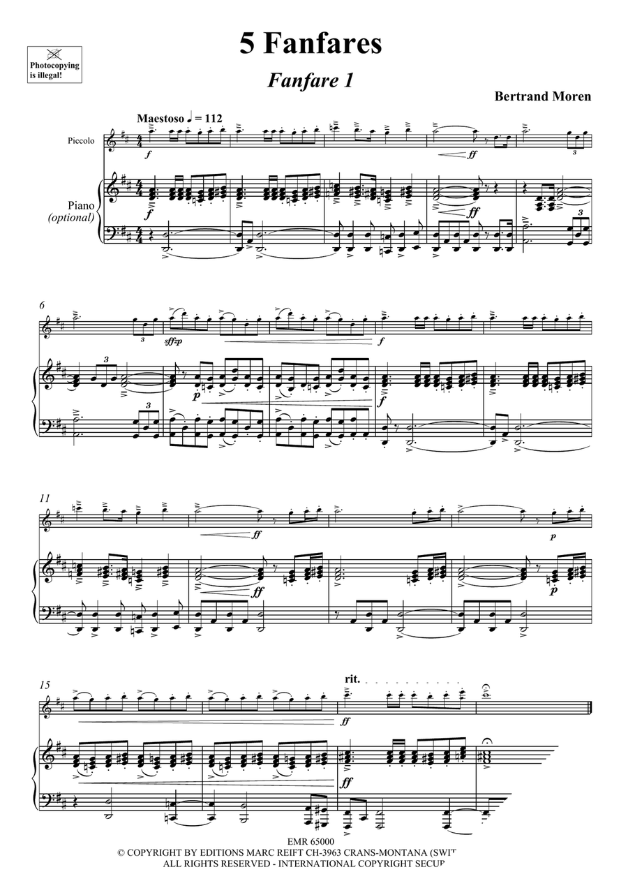5 Fanfares 5 Fanfares Piccolo scores gallery preview page 4