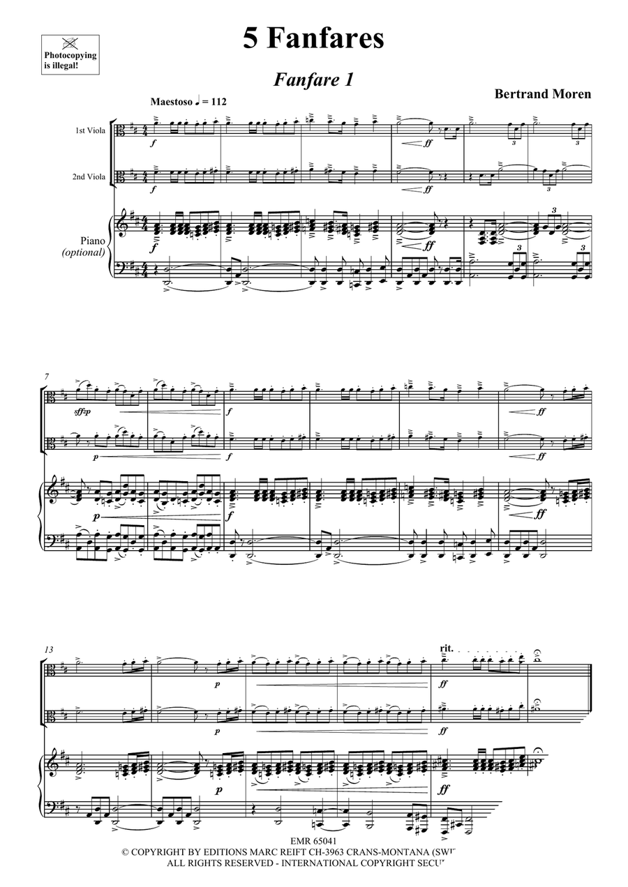 5 Fanfares 5 Fanfares Viola scores gallery preview page 4