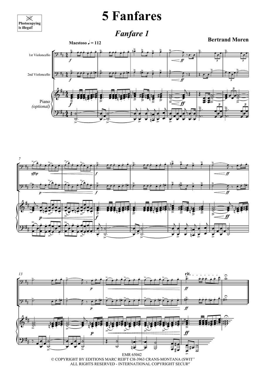 5 Fanfares 5 Fanfares Cello scores gallery preview page 4