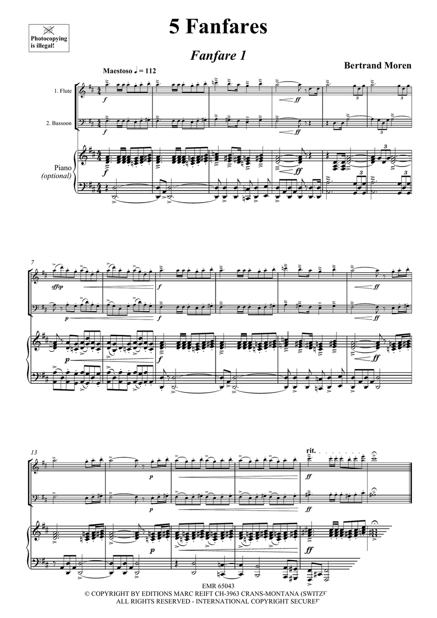 5 Fanfares 5 Fanfares Bassoon scores gallery preview page 4