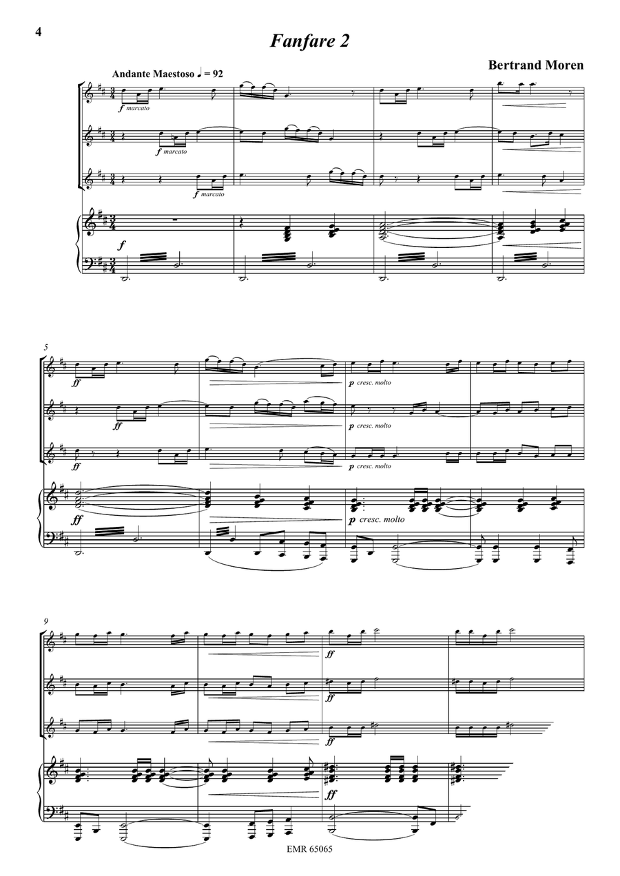 5 Fanfares 5 Fanfares Flute scores gallery preview page 4
