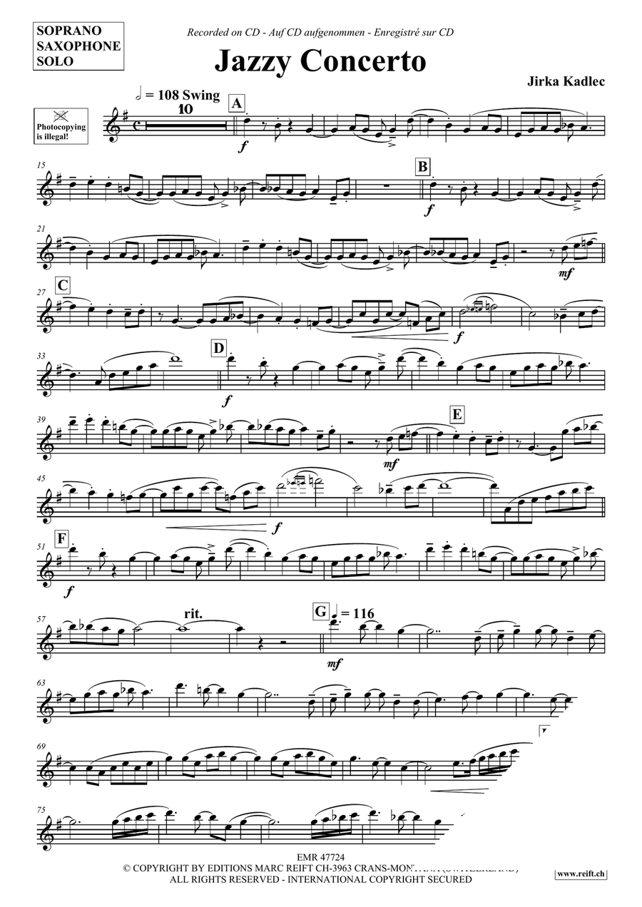 Jazzy Concerto Jazzy Concerto Soprano Saxophone scores gallery preview page 4