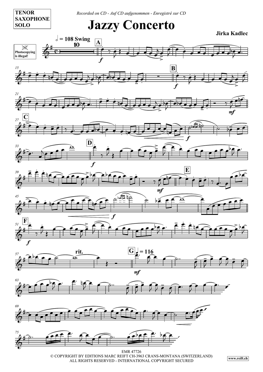 Jazzy Concerto Jazzy Concerto Tenor Saxophone scores gallery preview page 4