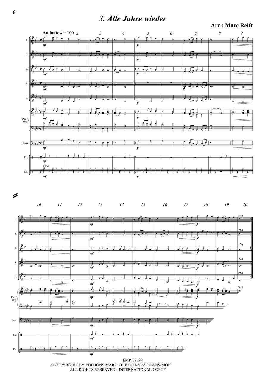 35 Easy Christmas Quintets Clarinet Quintet scores gallery preview page 5