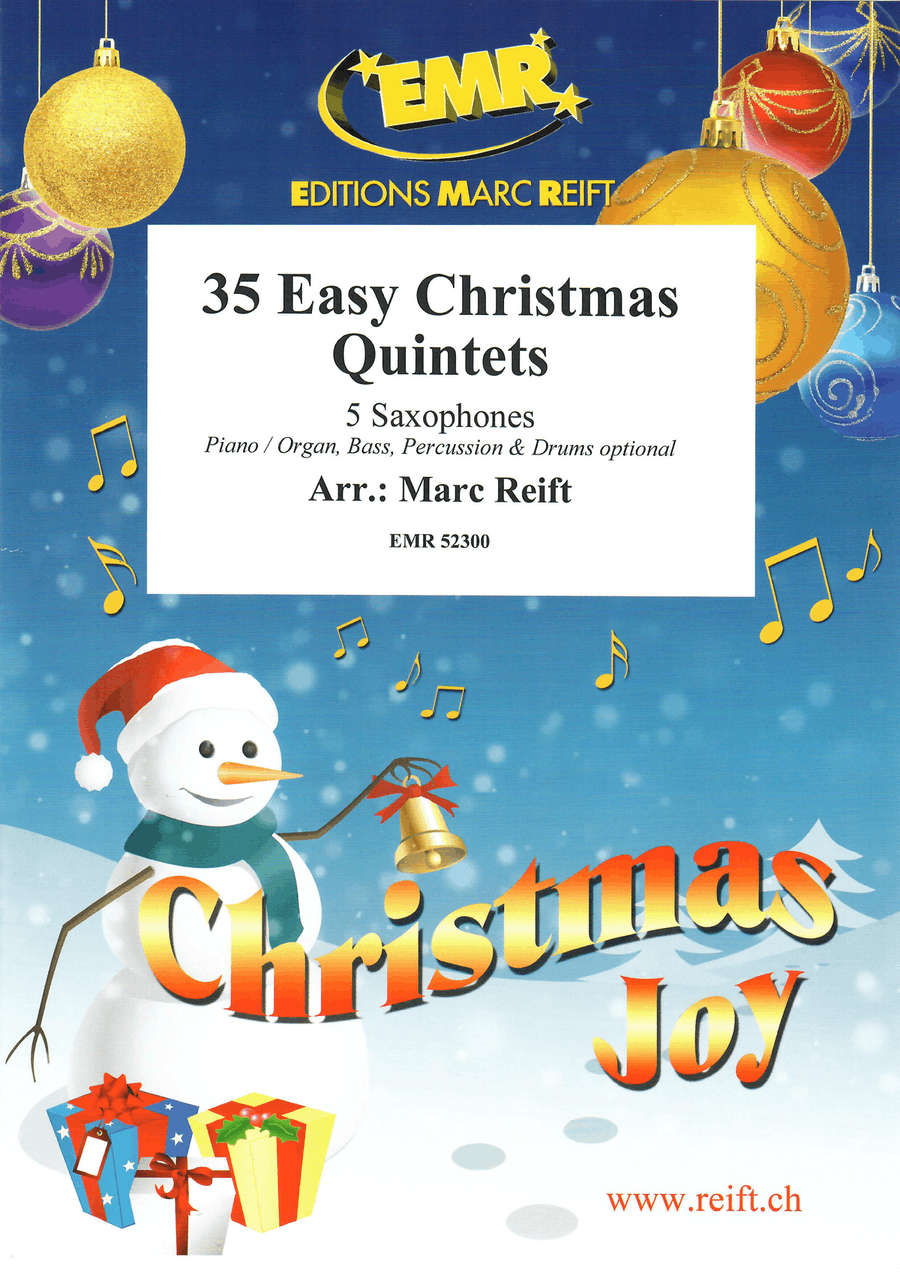 35 Easy Christmas Quintets Saxophone Quintet scores gallery preview page 1