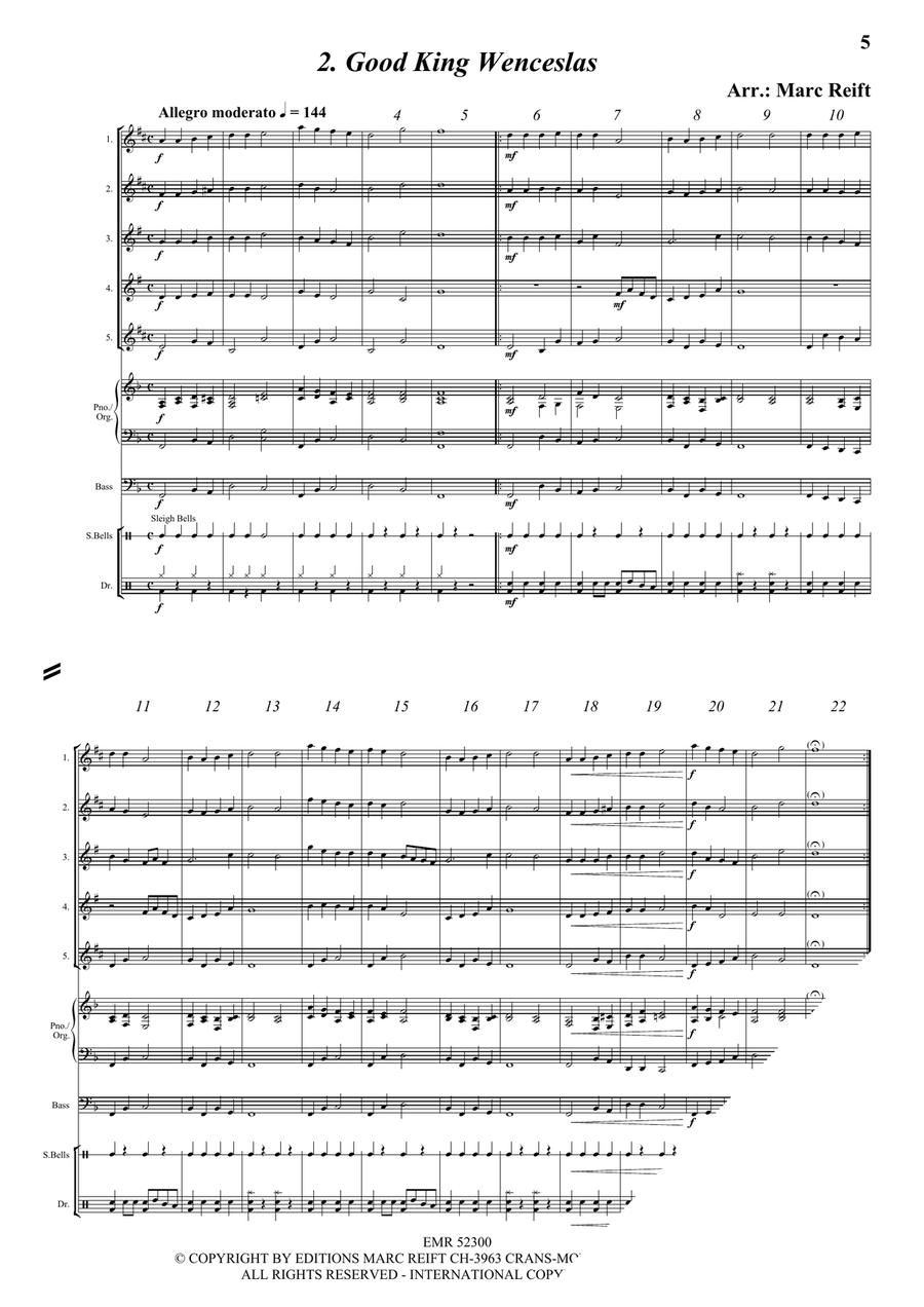 35 Easy Christmas Quintets Saxophone Quintet scores gallery preview page 4