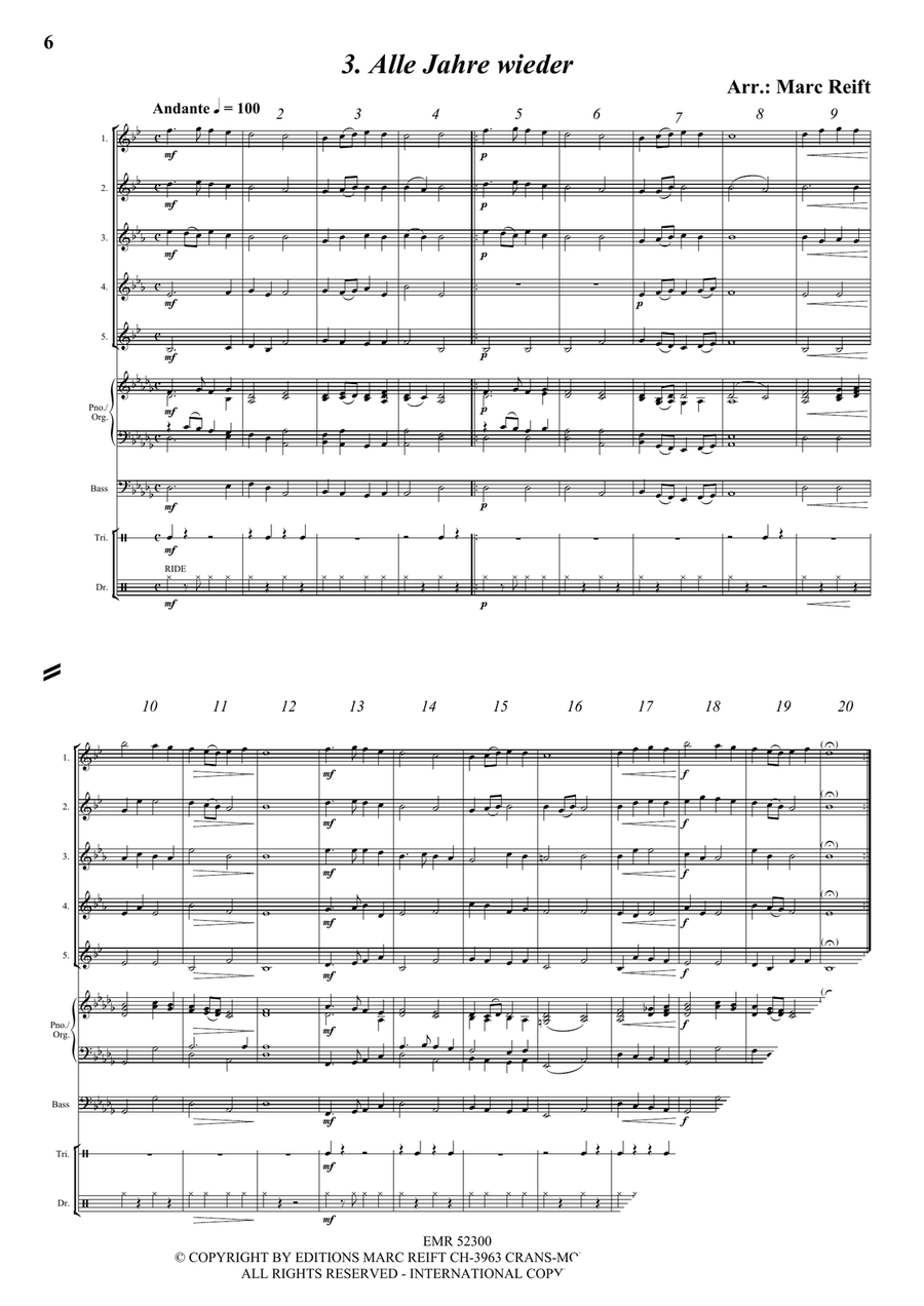 35 Easy Christmas Quintets Saxophone Quintet scores gallery preview page 5