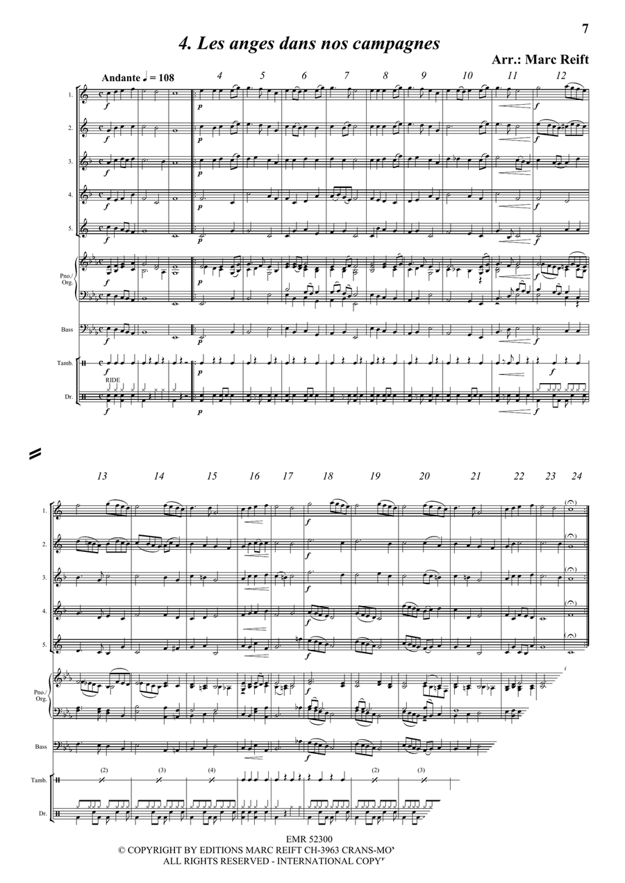 35 Easy Christmas Quintets Saxophone Quintet scores gallery preview page 6