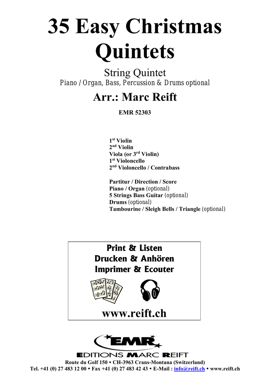 35 Easy Christmas Quintets String Quintet scores gallery preview page 2