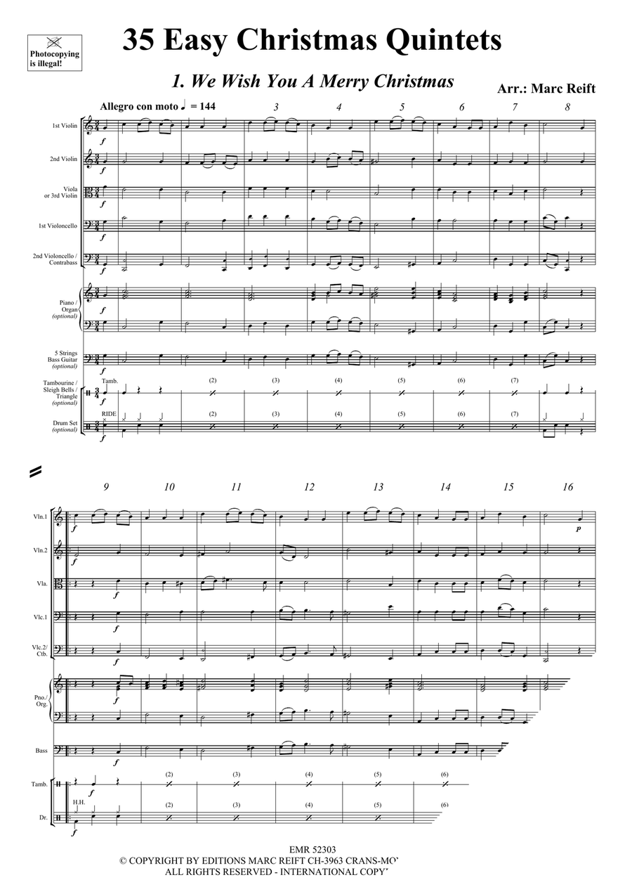 35 Easy Christmas Quintets String Quintet scores gallery preview page 3