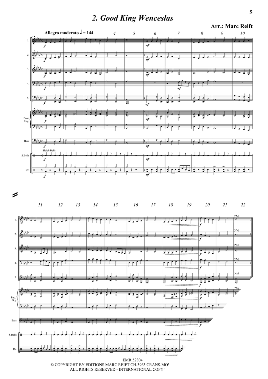 35 Easy Christmas Quintets Brass Quintet scores gallery preview page 4