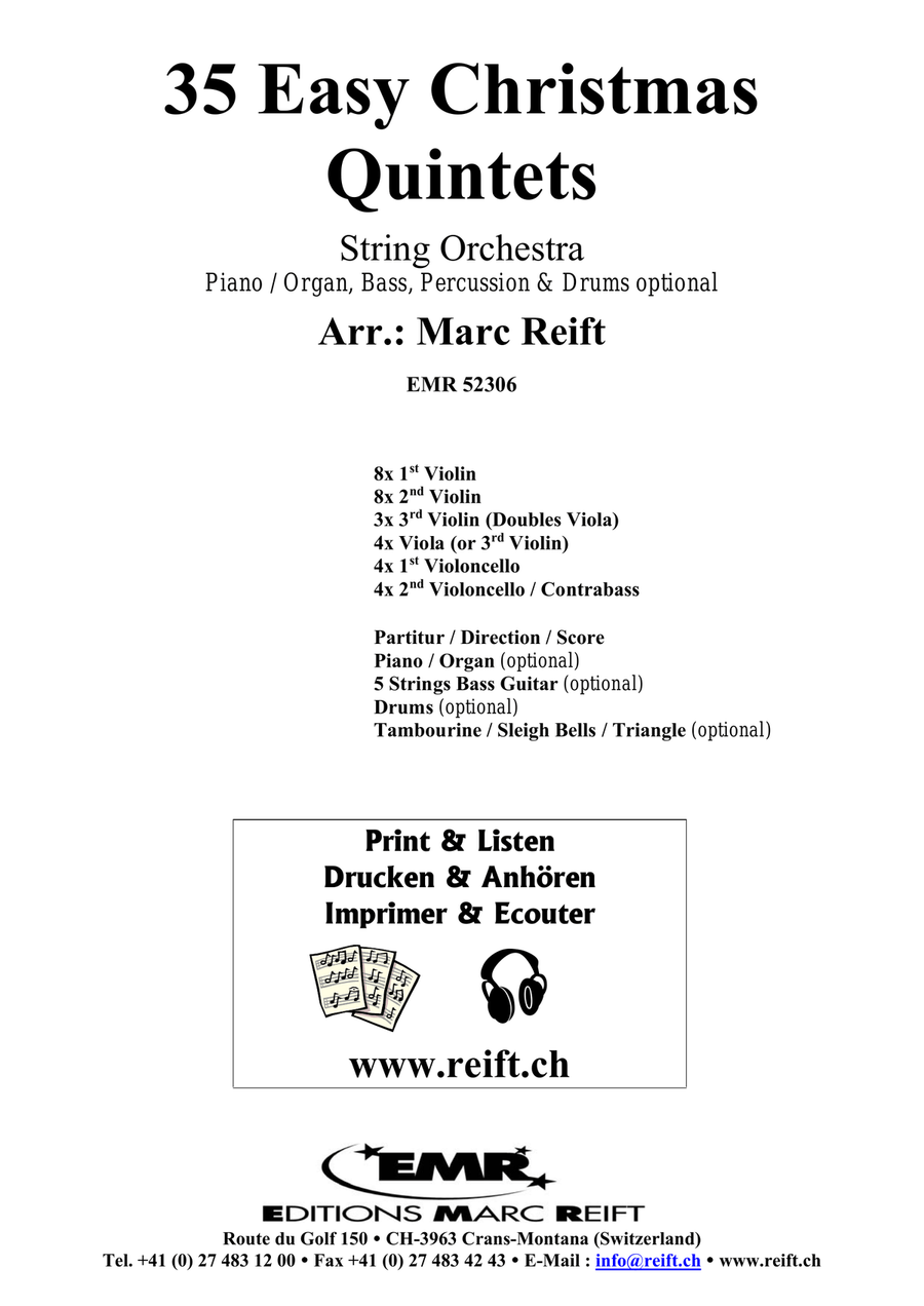 35 Easy Christmas Quintets String Orchestra scores gallery preview page 2