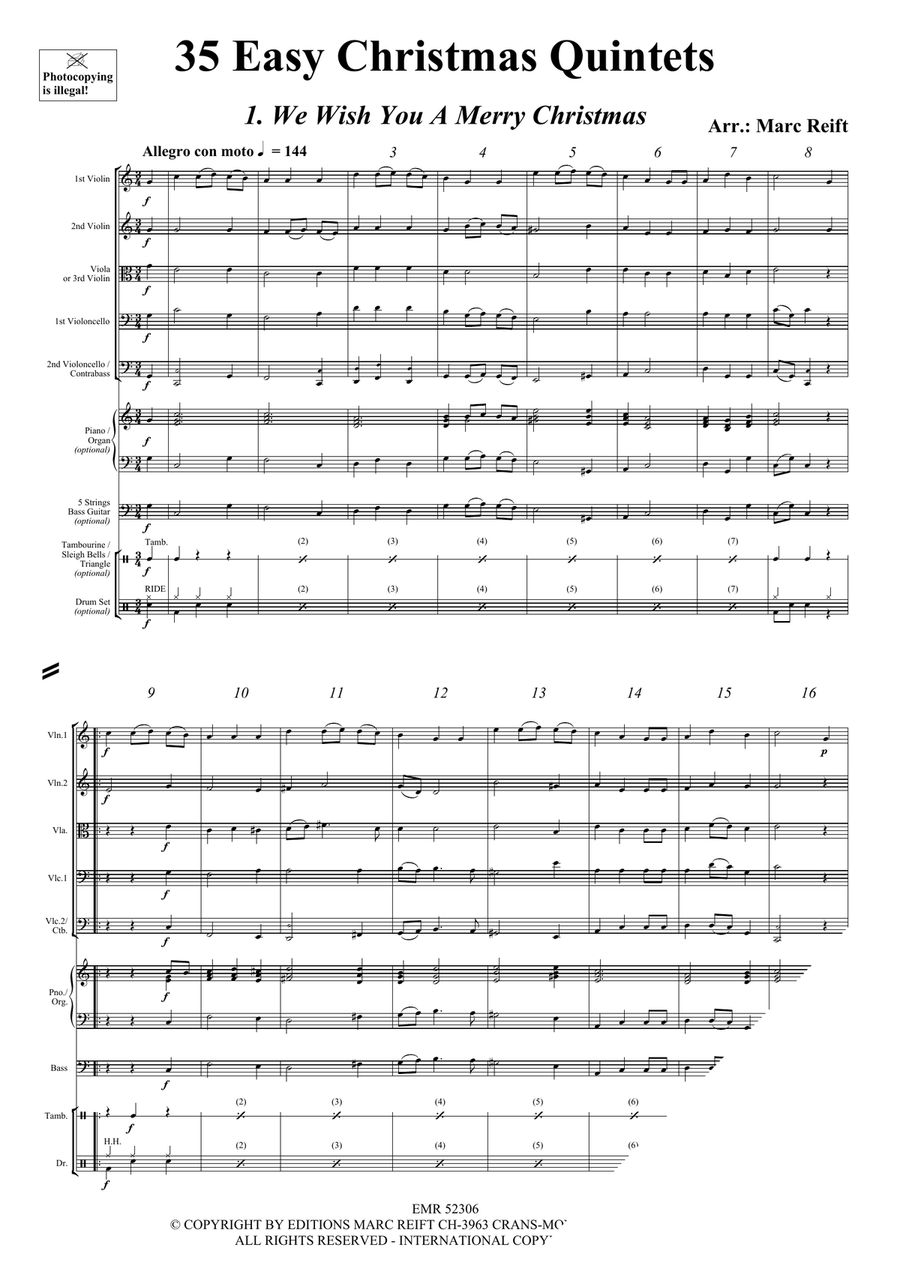 35 Easy Christmas Quintets String Orchestra scores gallery preview page 3