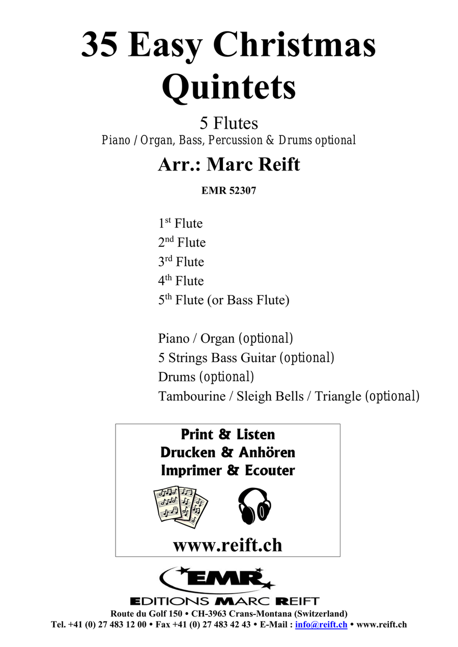 35 Easy Christmas Quintets Flute scores gallery preview page 2