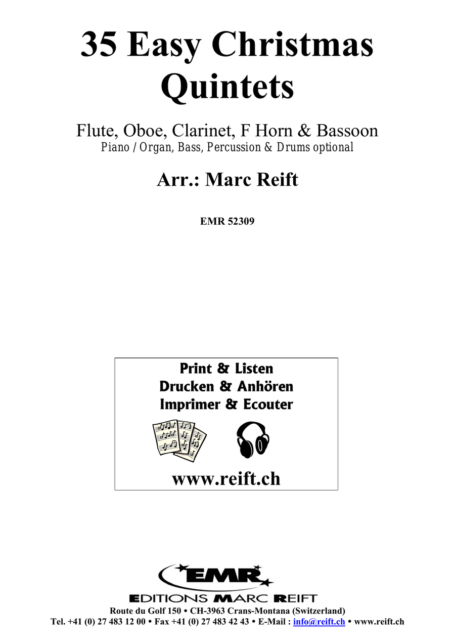 35 Easy Christmas Quintets Woodwind Quintet scores gallery preview page 2