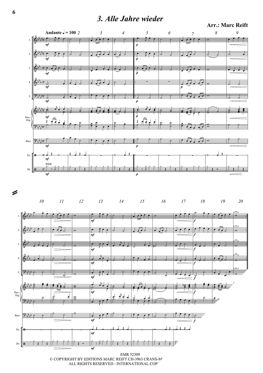 35 Easy Christmas Quintets Woodwind Quintet scores gallery preview page 5
