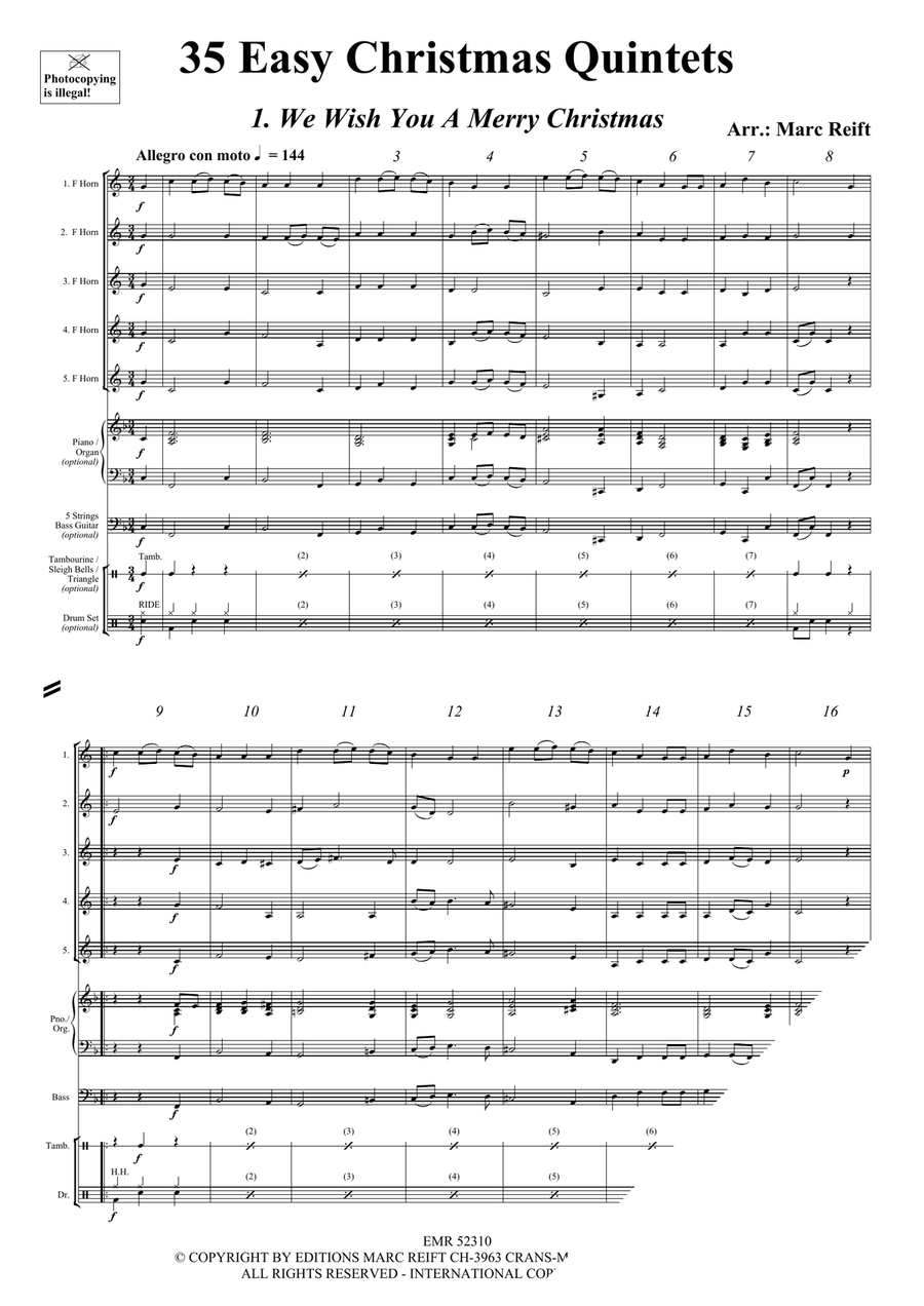 35 Easy Christmas Quintets Horn scores gallery preview page 3