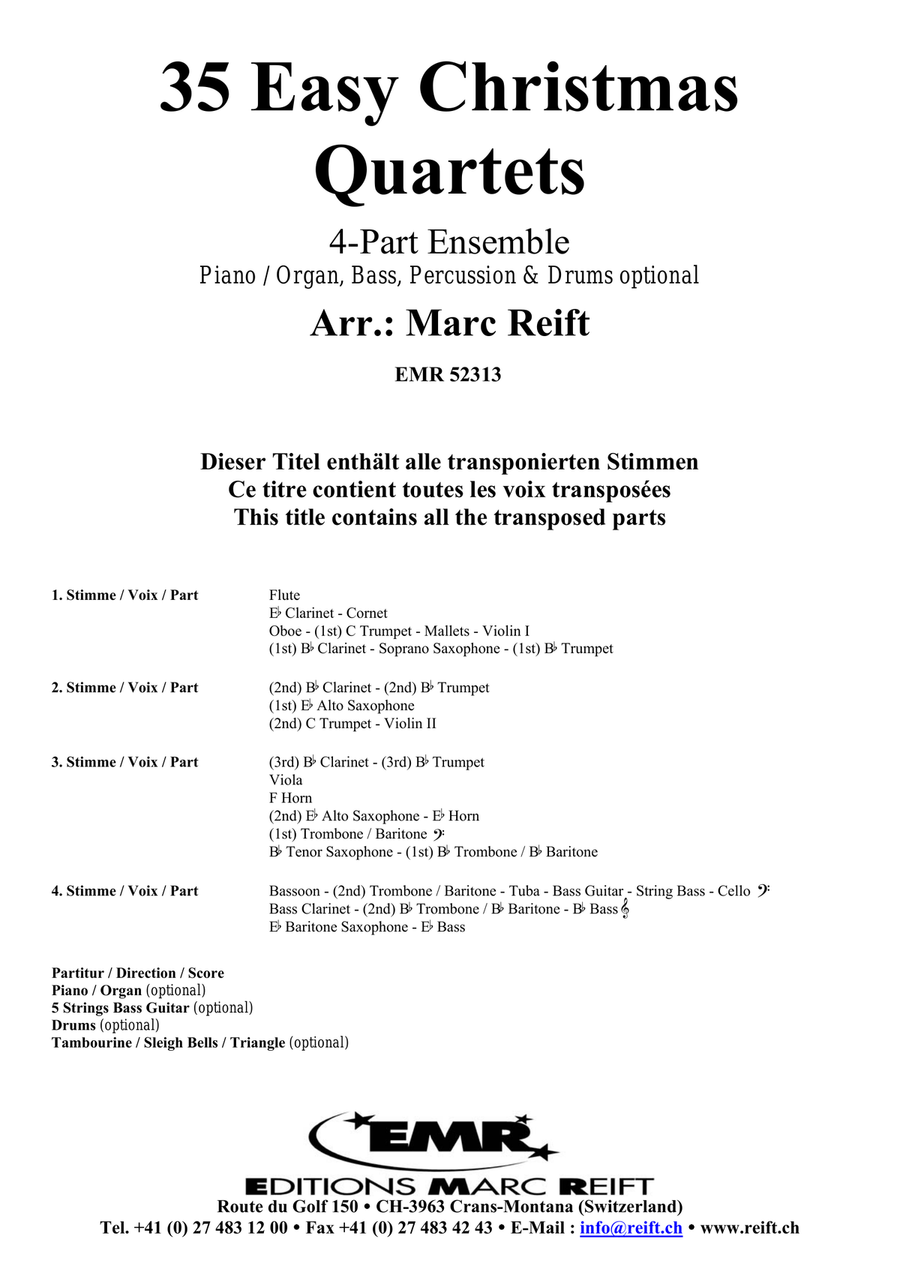 35 Easy Christmas Quartets Score scores gallery preview page 2