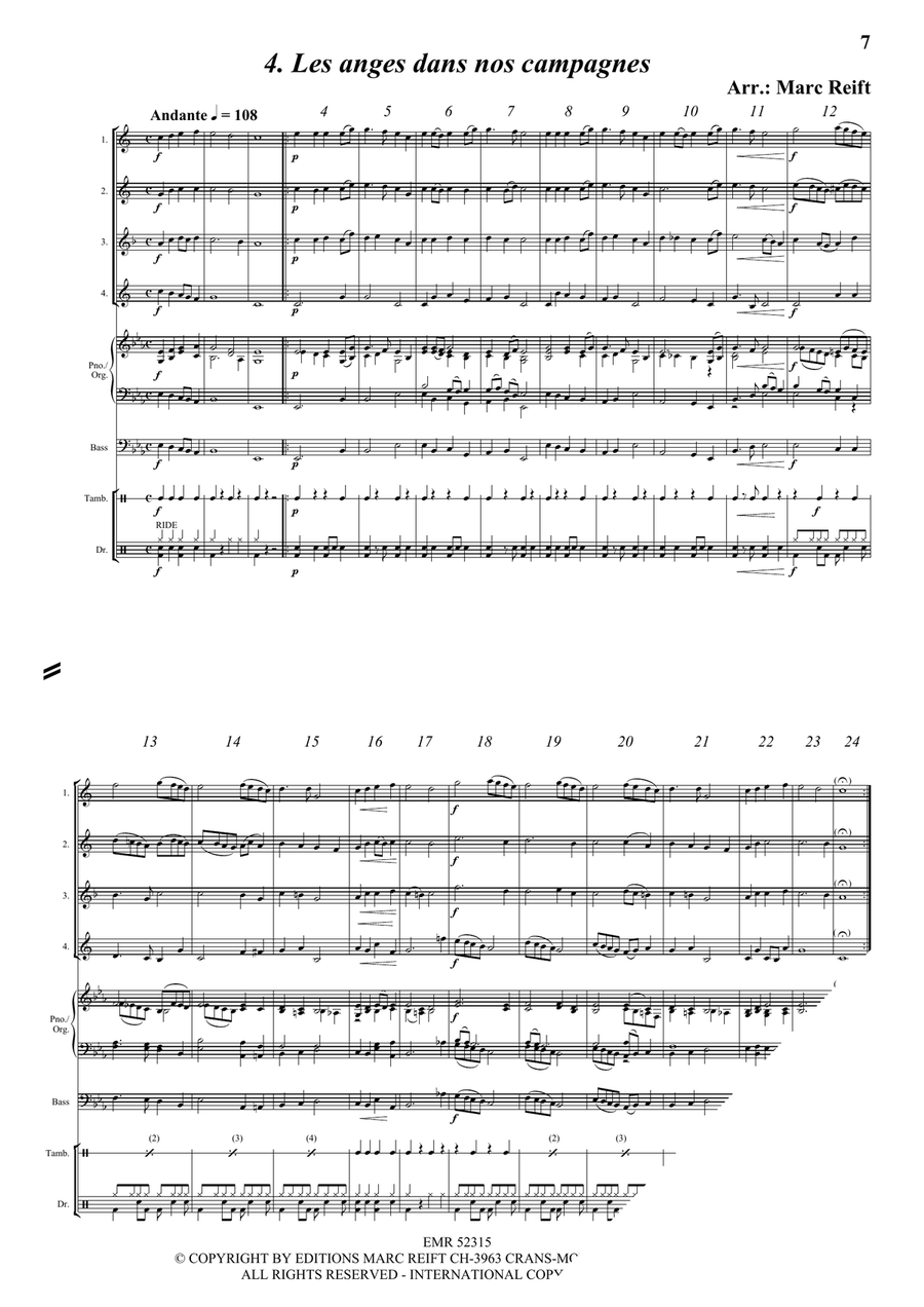 35 Easy Christmas Quartets Saxophone Quartet scores gallery preview page 7
