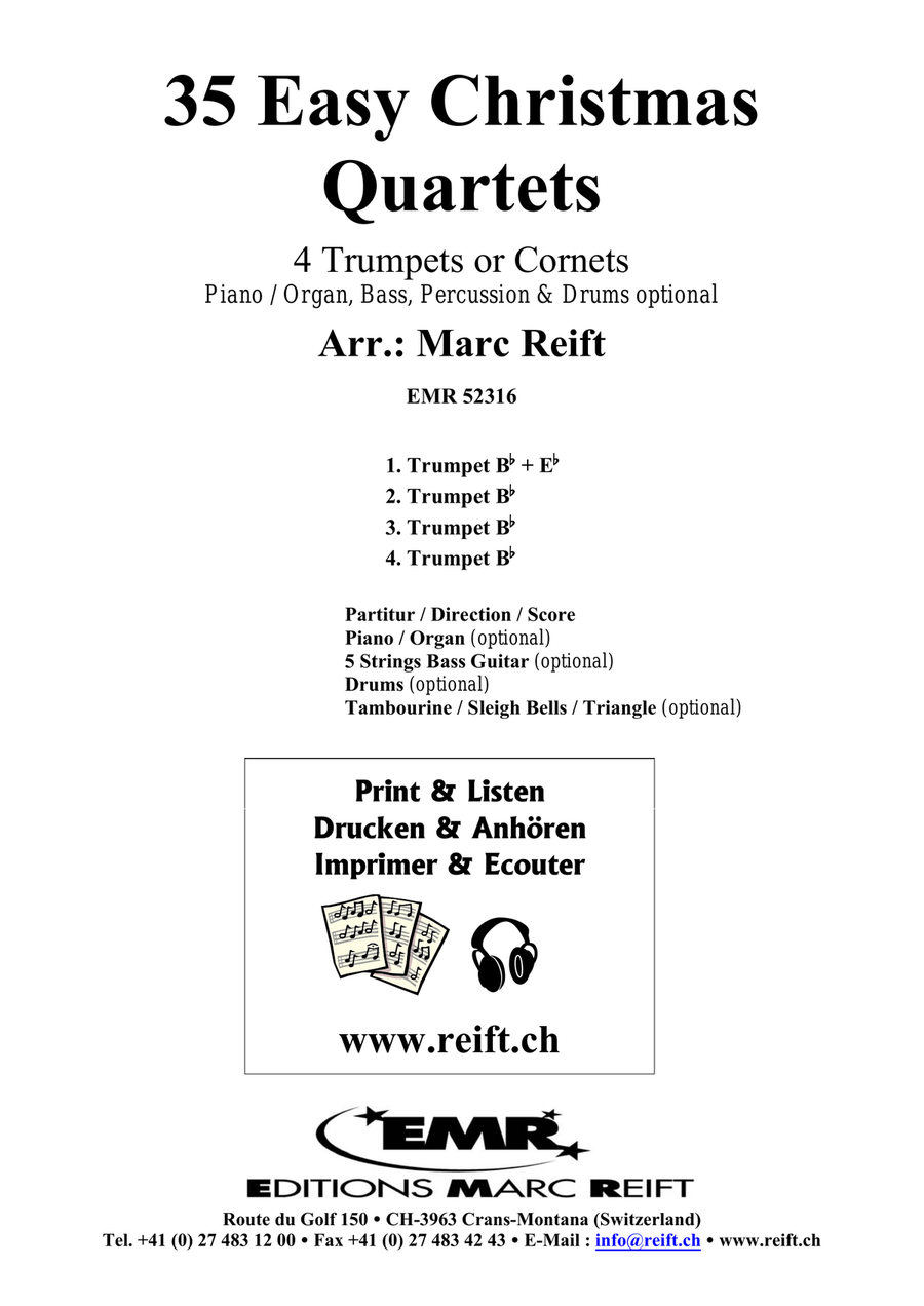 35 Easy Christmas Quartets Cornet scores gallery preview page 2