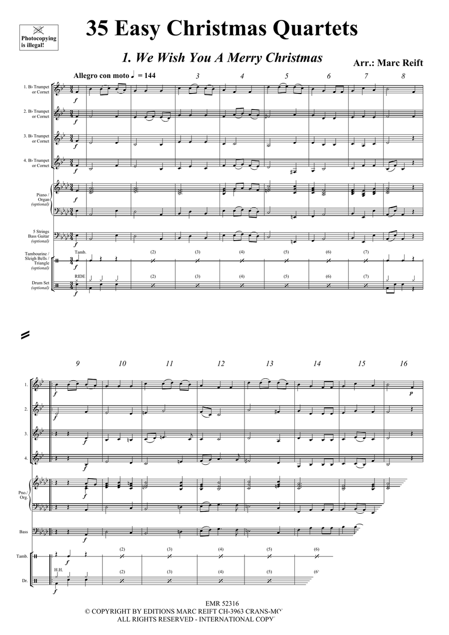 35 Easy Christmas Quartets Cornet scores gallery preview page 3
