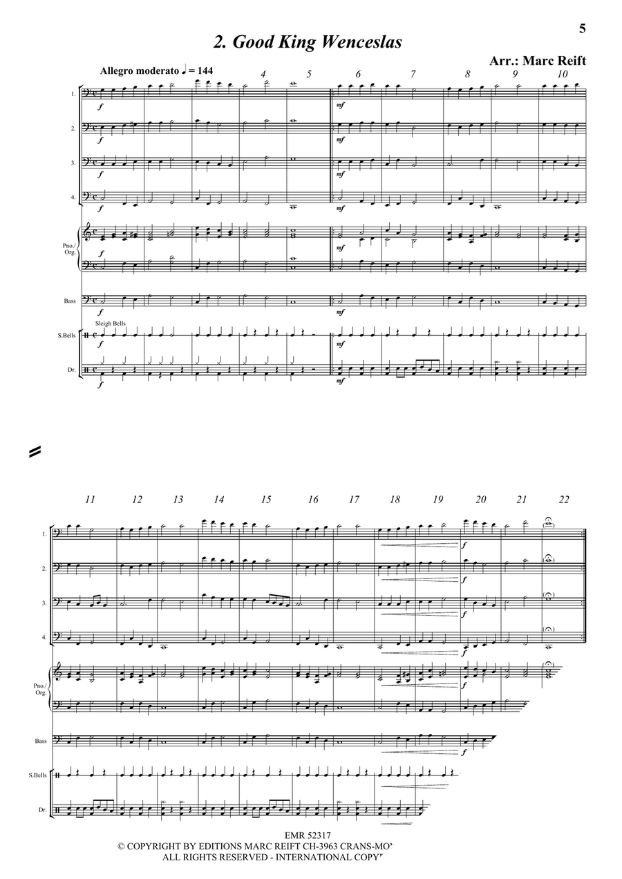 35 Easy Christmas Quartets Trombone Quartet scores gallery preview page 4