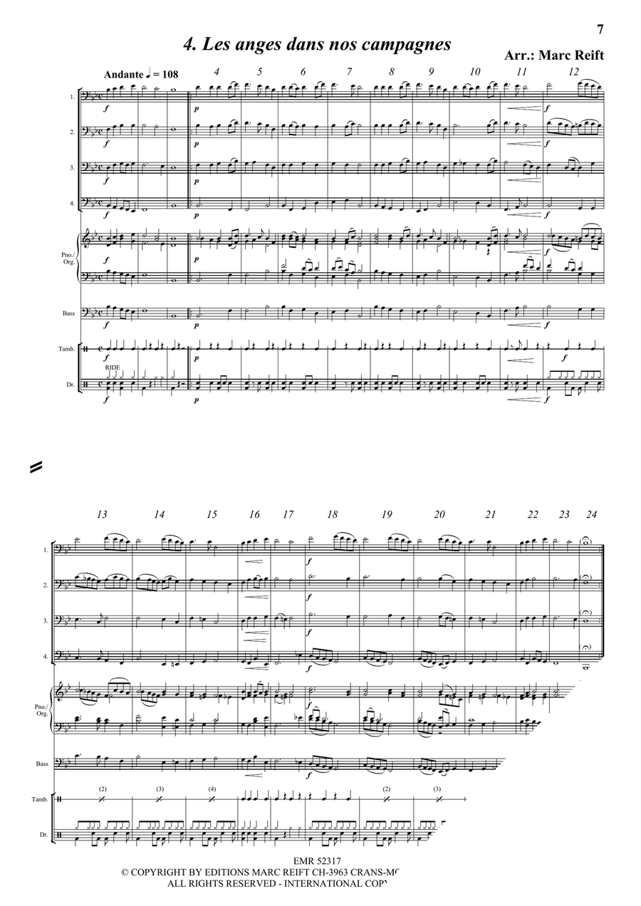 35 Easy Christmas Quartets Trombone Quartet scores gallery preview page 6