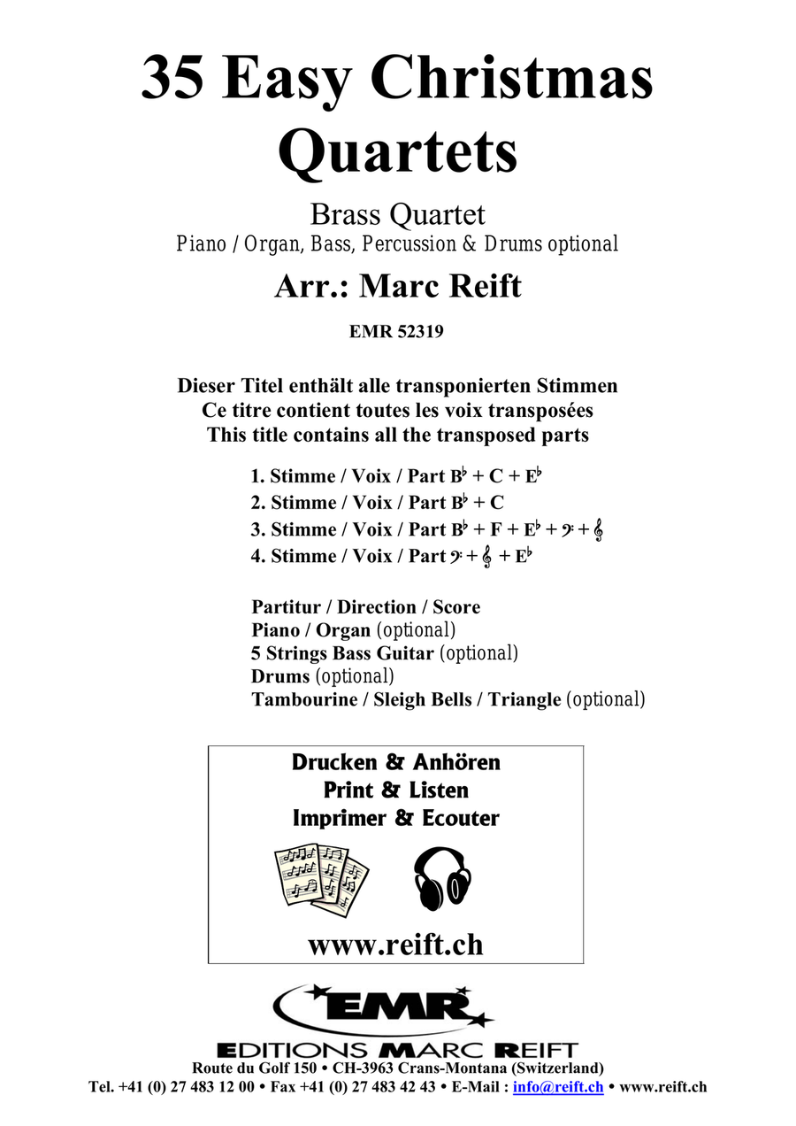 35 Easy Christmas Quartets Brass Quartet scores gallery preview page 2
