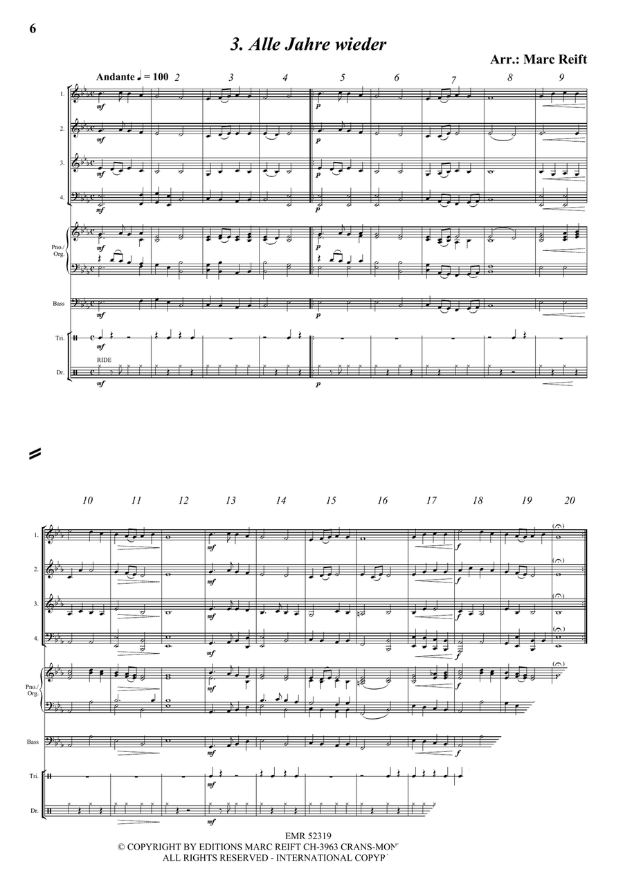 35 Easy Christmas Quartets Brass Quartet scores gallery preview page 5