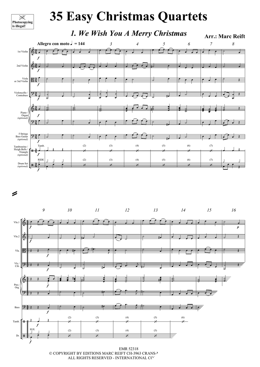 35 Easy Christmas Quartets String Quartet scores gallery preview page 3