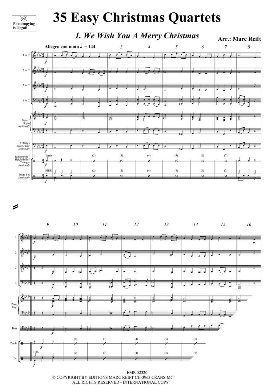 35 Easy Christmas Quartets Woodwind Quartet scores gallery preview page 3