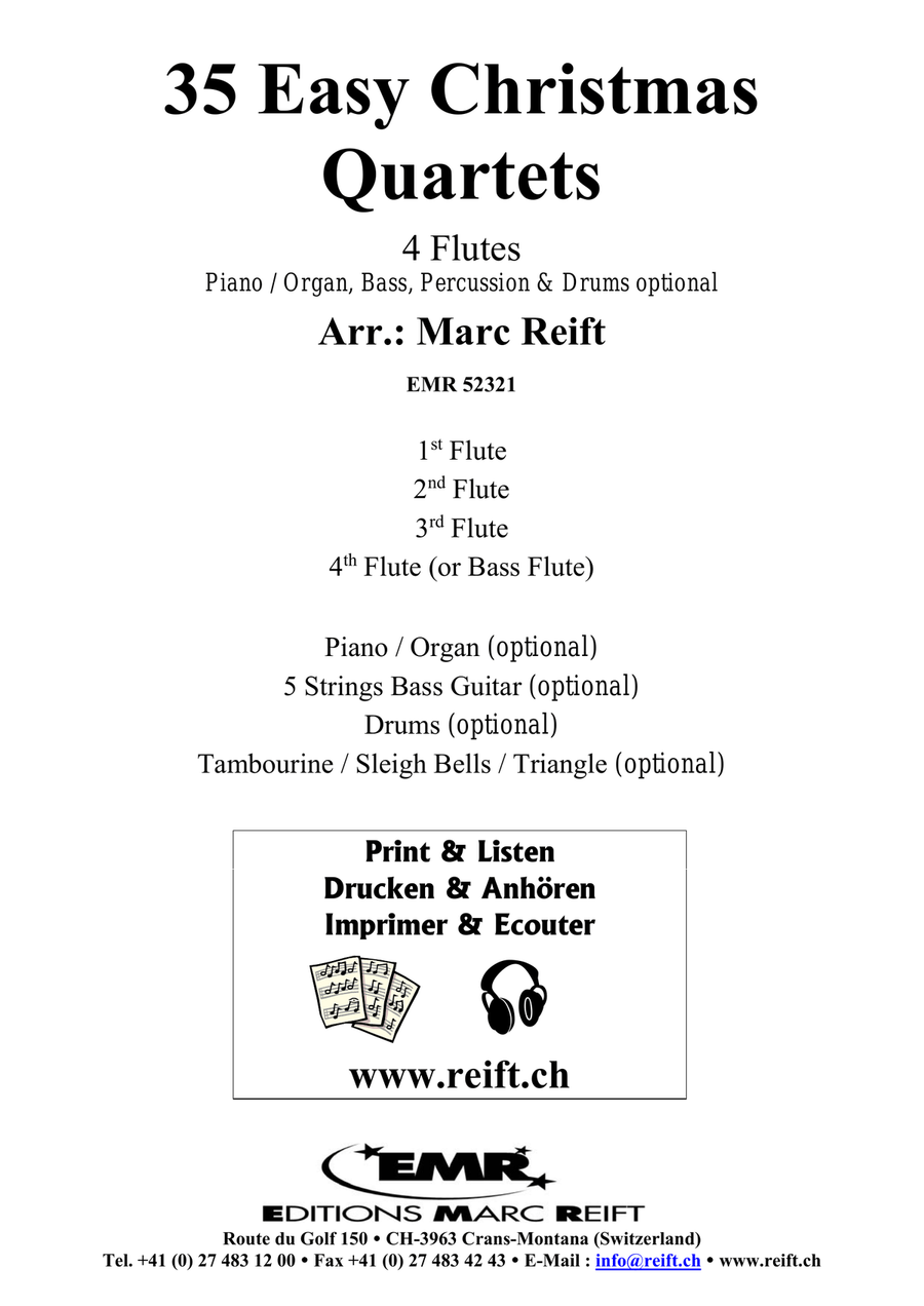 35 Easy Christmas Quartets Flute Quartet scores gallery preview page 2