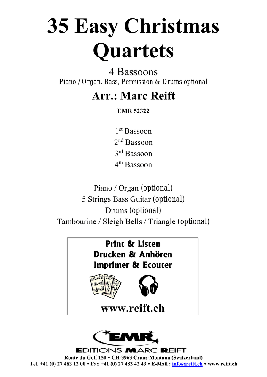35 Easy Christmas Quartets Bassoon Quartet scores gallery preview page 2
