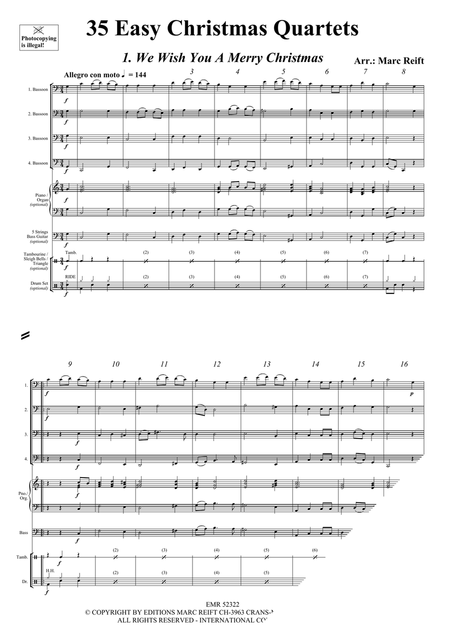 35 Easy Christmas Quartets Bassoon Quartet scores gallery preview page 3