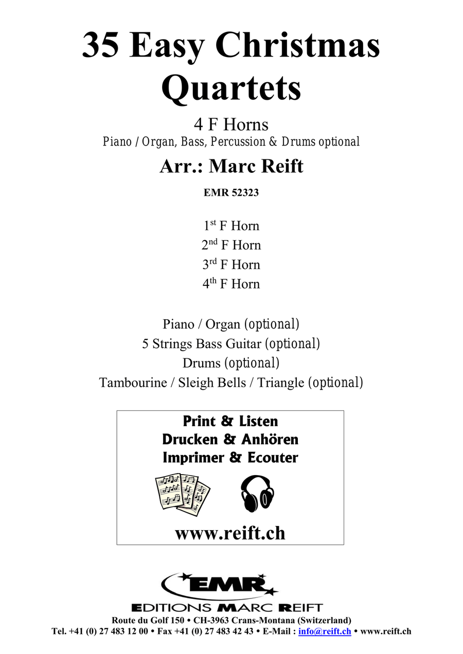 35 Easy Christmas Quartets French Horn Quartet scores gallery preview page 2