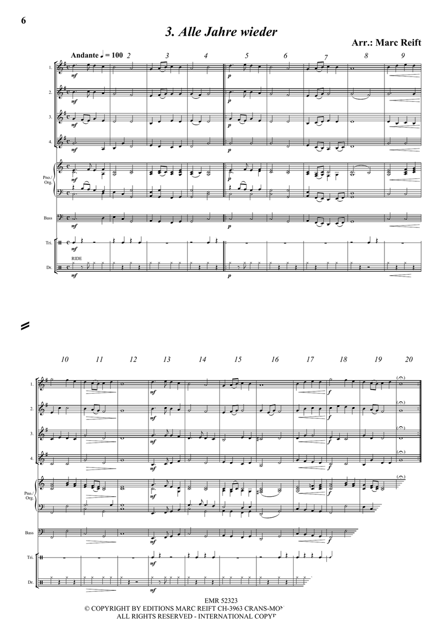 35 Easy Christmas Quartets French Horn Quartet scores gallery preview page 5